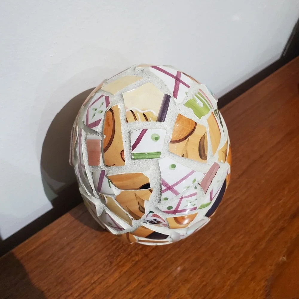 Mosaic tile egg shaped holiday home decor, spring, easter, 7
